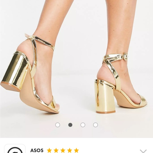 Be Mine block heel gold heels - Picture 4 of 7